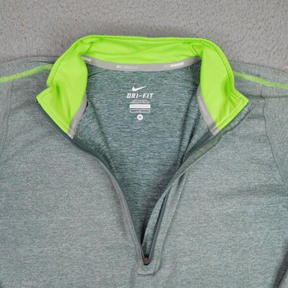 Nike Running Top Womens Medium Green 1/2 Zip Dri-Fit Element Pullover 481320-357 - Picture 5 of 14